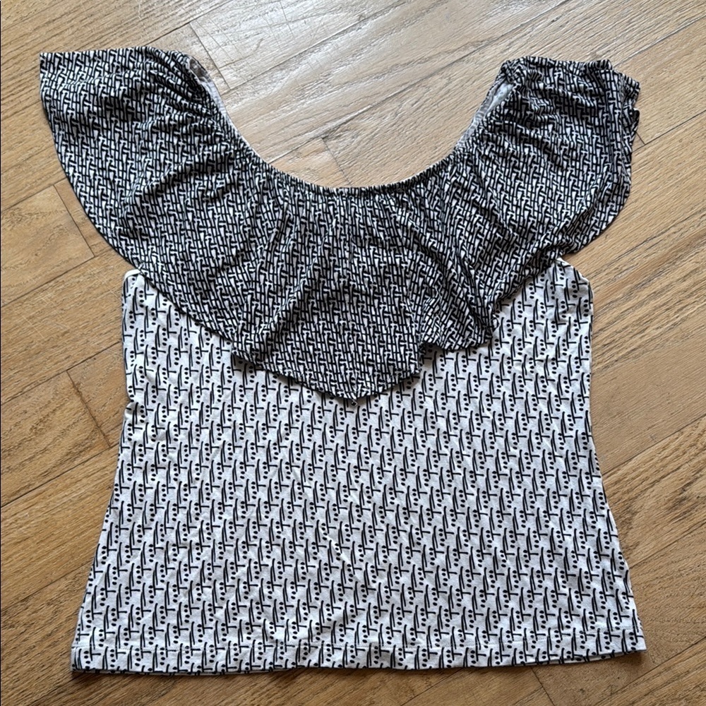 Anthropologie postmark women’s top black cream size medium